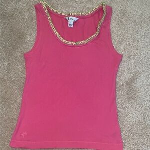 Lilly Pulitzer Vibrant Pink Tank with Yellow Accents